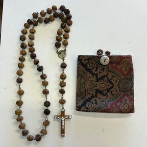 Vintage rosewood rosary from Jerusalem